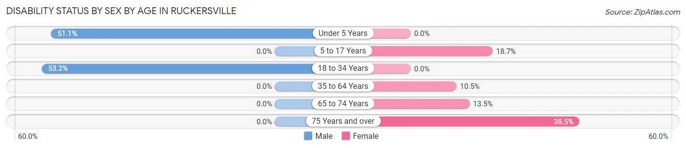 Disability Status by Sex by Age in Ruckersville