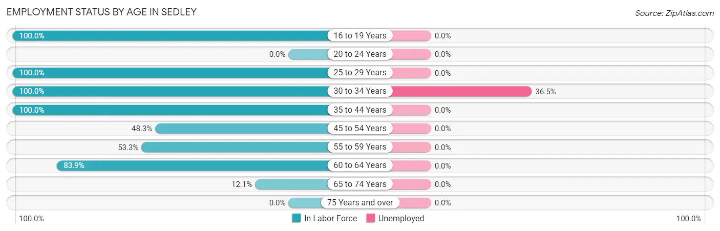 Employment Status by Age in Sedley