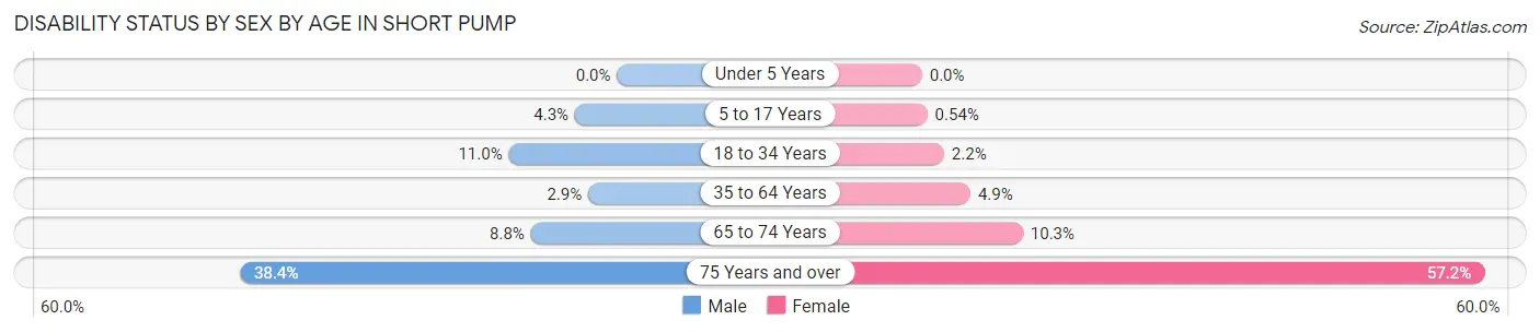 Disability Status by Sex by Age in Short Pump