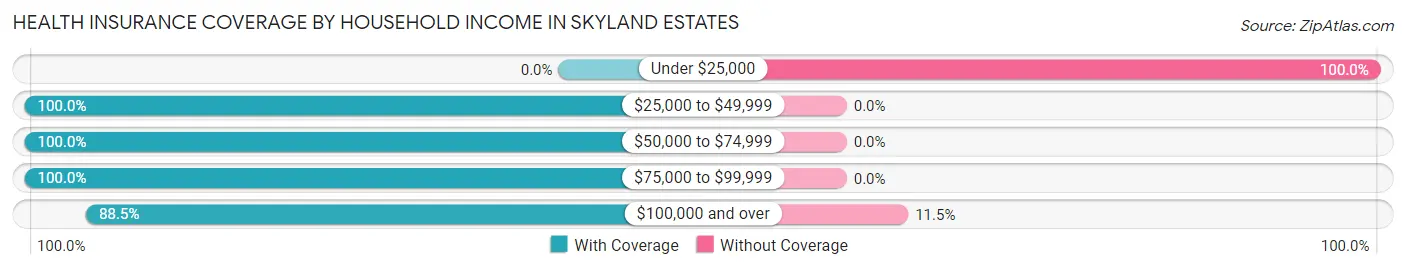 Health Insurance Coverage by Household Income in Skyland Estates