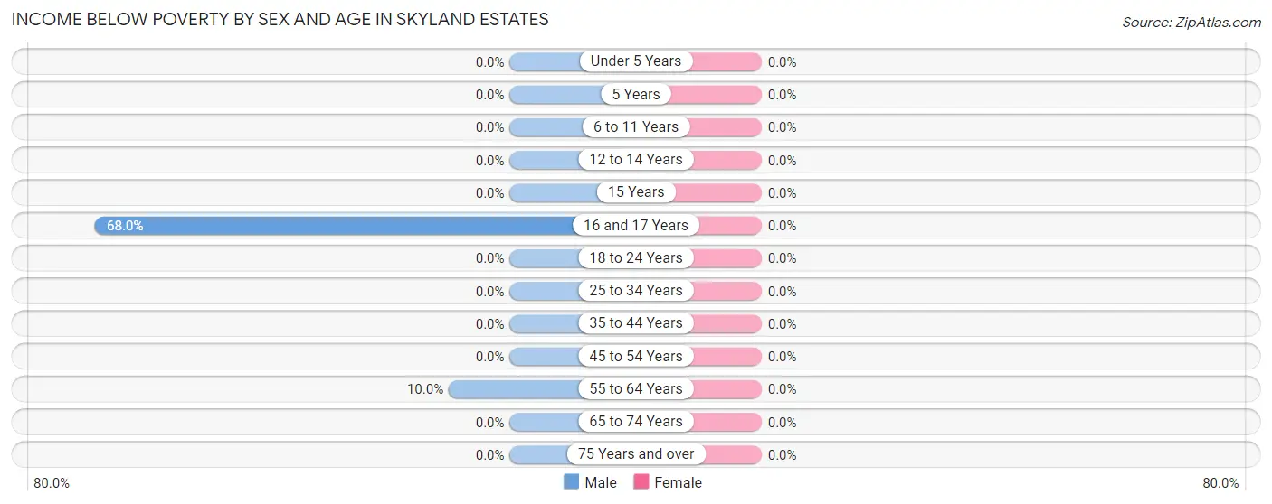 Income Below Poverty by Sex and Age in Skyland Estates
