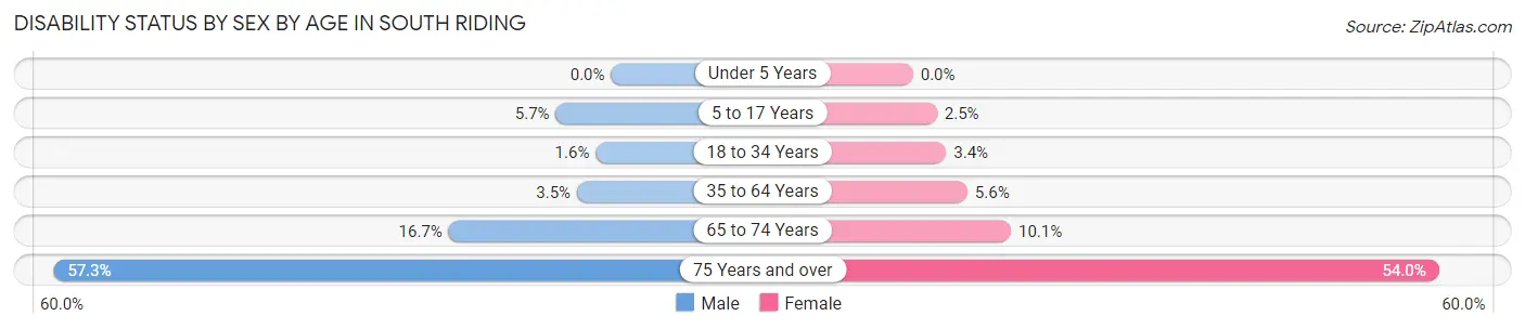 Disability Status by Sex by Age in South Riding
