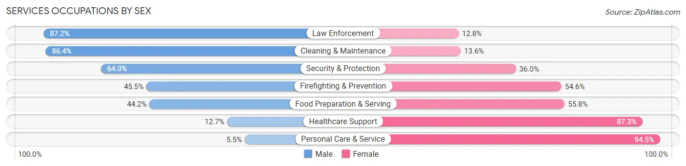 Services Occupations by Sex in South Riding