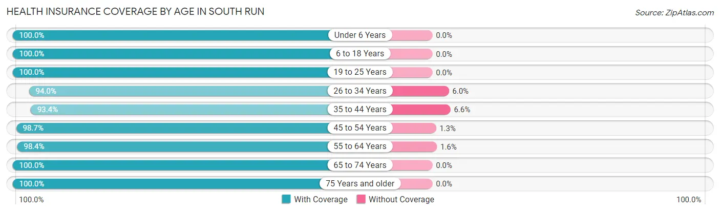Health Insurance Coverage by Age in South Run