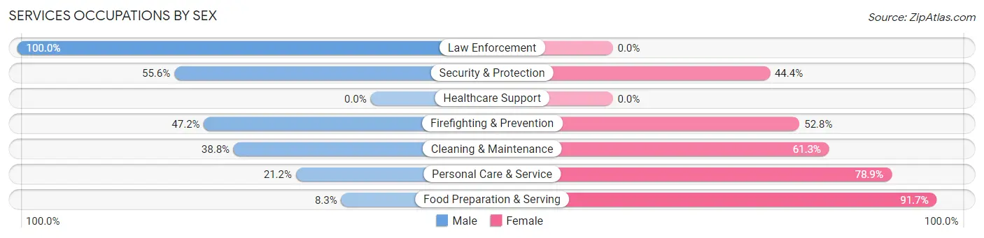 Services Occupations by Sex in South Run