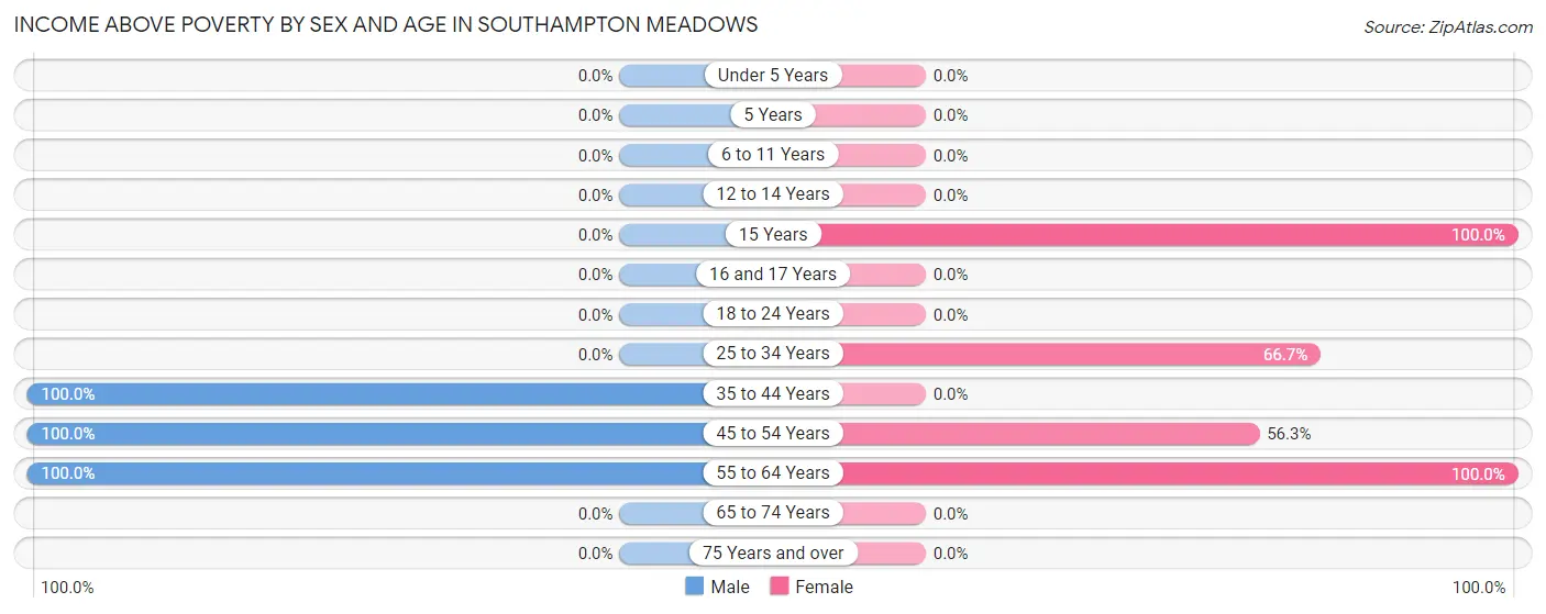Income Above Poverty by Sex and Age in Southampton Meadows