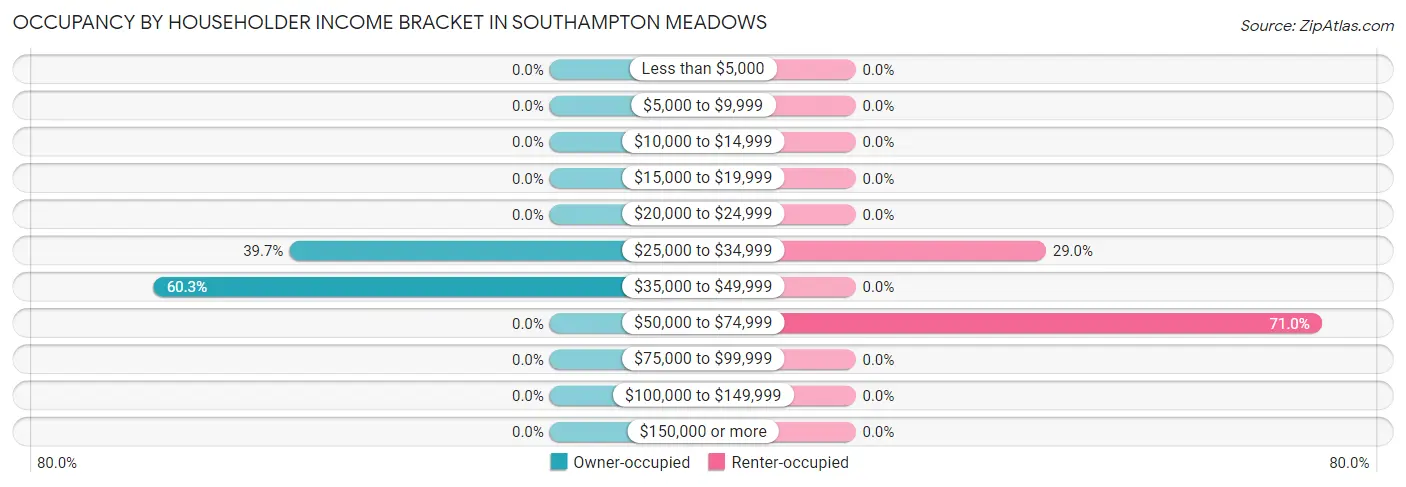 Occupancy by Householder Income Bracket in Southampton Meadows