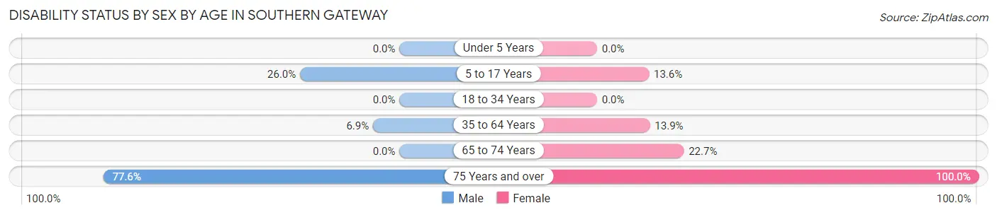 Disability Status by Sex by Age in Southern Gateway