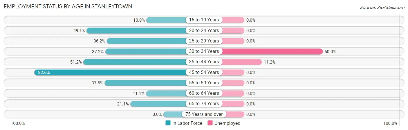 Employment Status by Age in Stanleytown