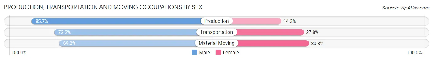 Production, Transportation and Moving Occupations by Sex in Stephens City
