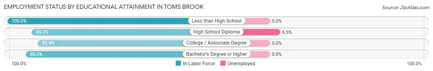 Employment Status by Educational Attainment in Toms Brook