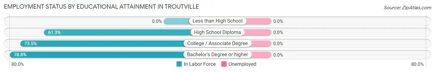 Employment Status by Educational Attainment in Troutville