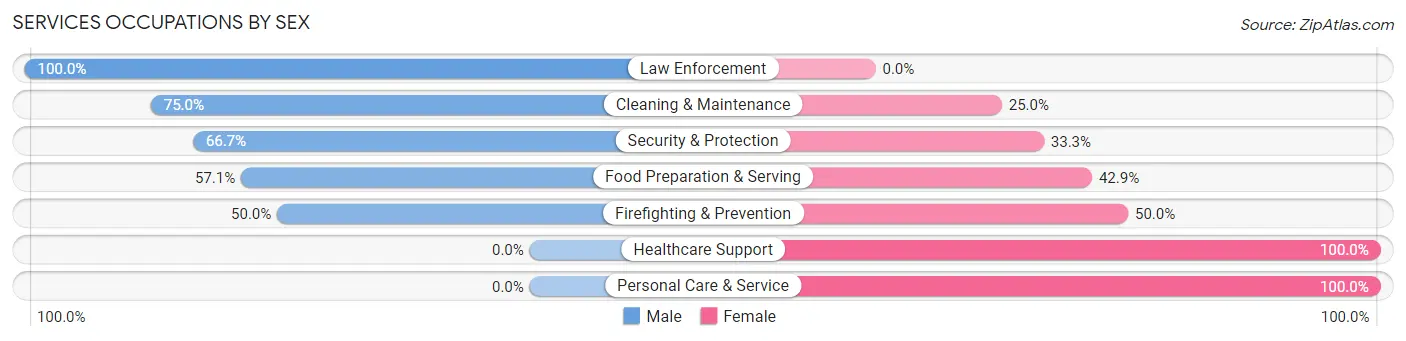 Services Occupations by Sex in Troutville