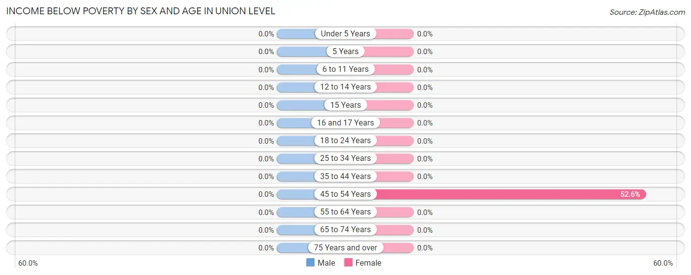 Income Below Poverty by Sex and Age in Union Level