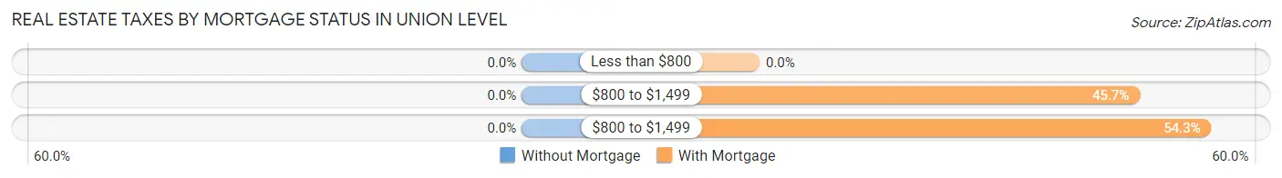 Real Estate Taxes by Mortgage Status in Union Level