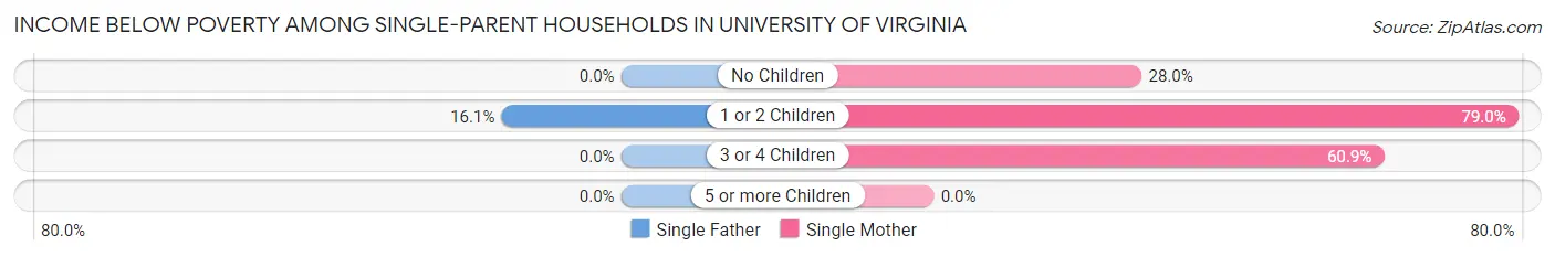 Income Below Poverty Among Single-Parent Households in University of Virginia
