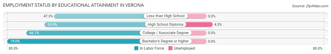 Employment Status by Educational Attainment in Verona