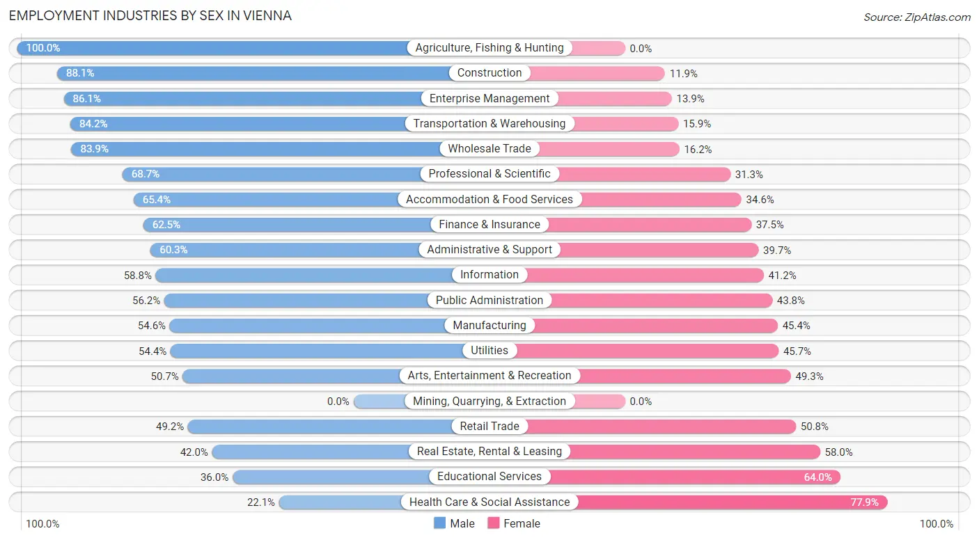 Employment Industries by Sex in Vienna