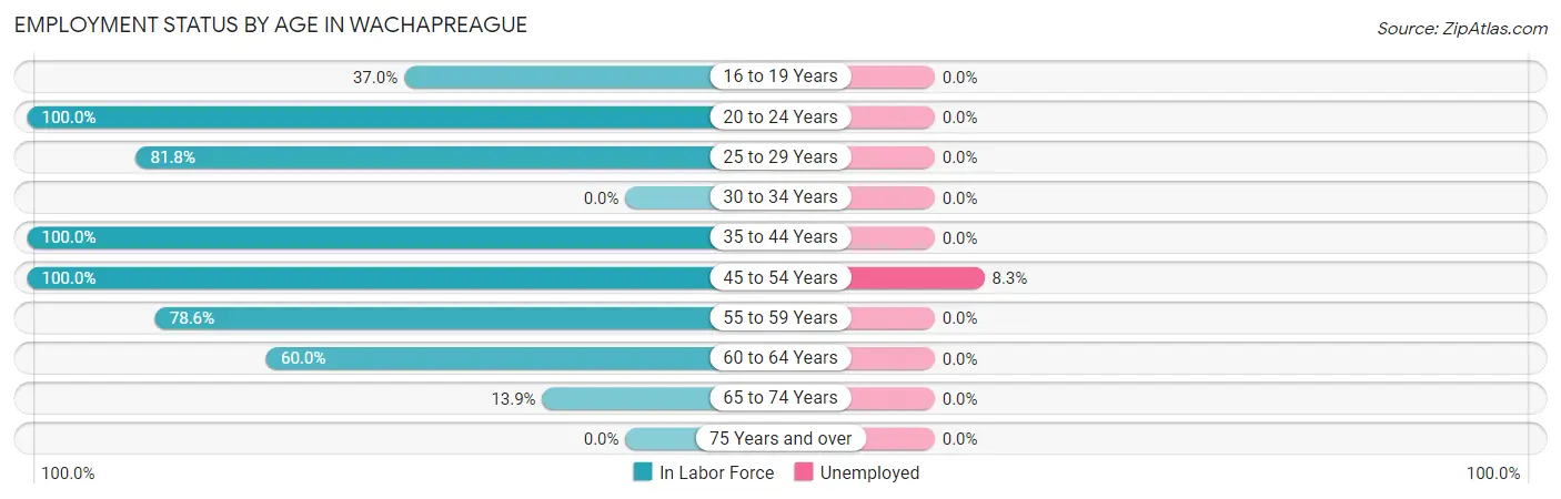 Employment Status by Age in Wachapreague