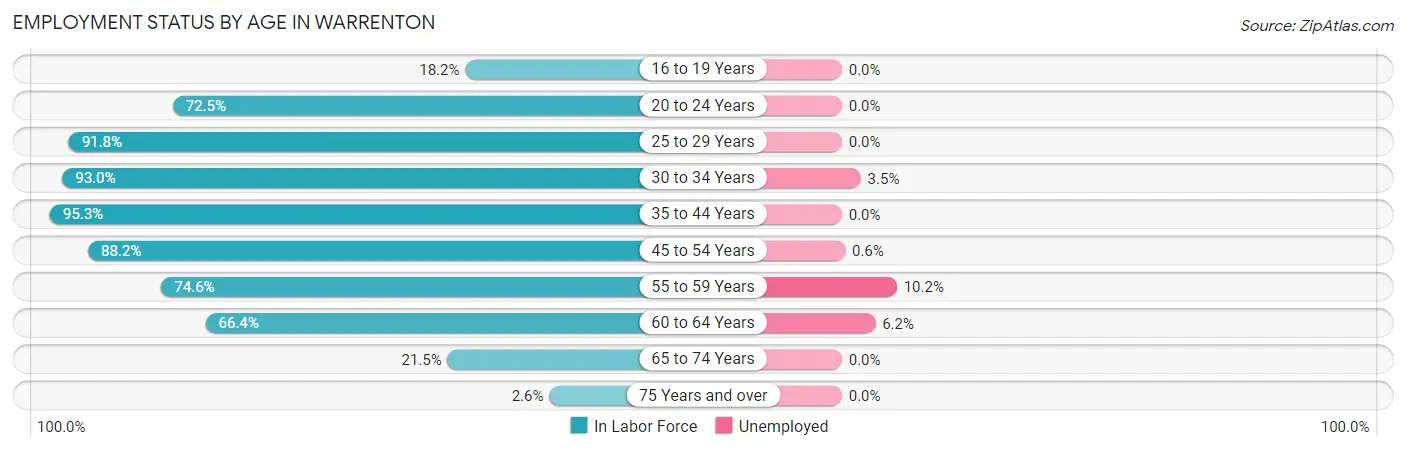 Employment Status by Age in Warrenton