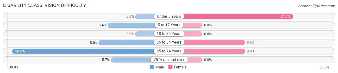 Disability in Weber City: <span>Vision Difficulty</span>