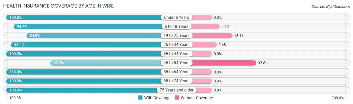 Health Insurance Coverage by Age in Wise