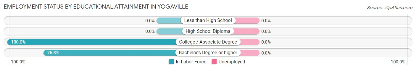 Employment Status by Educational Attainment in Yogaville