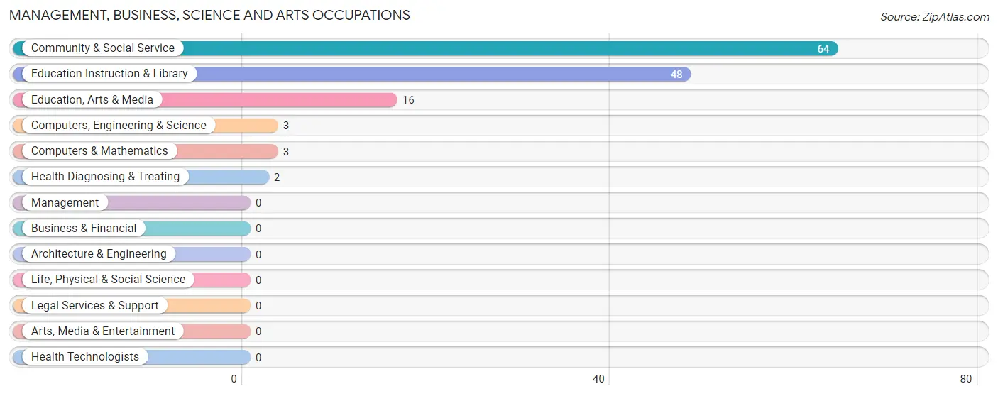 Management, Business, Science and Arts Occupations in Castleton