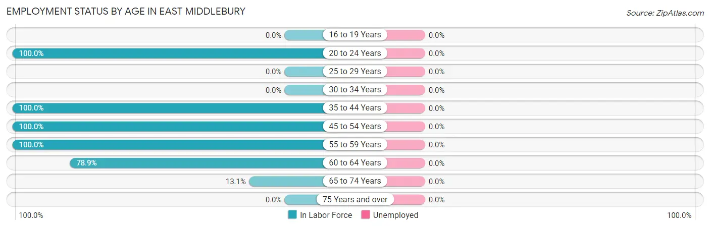 Employment Status by Age in East Middlebury