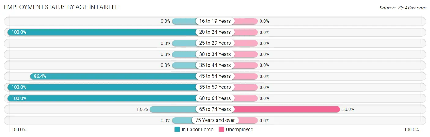 Employment Status by Age in Fairlee