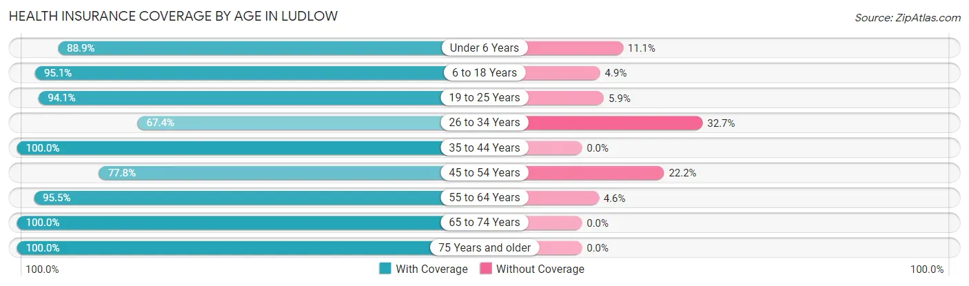 Health Insurance Coverage by Age in Ludlow