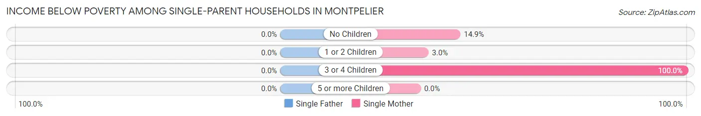 Income Below Poverty Among Single-Parent Households in Montpelier