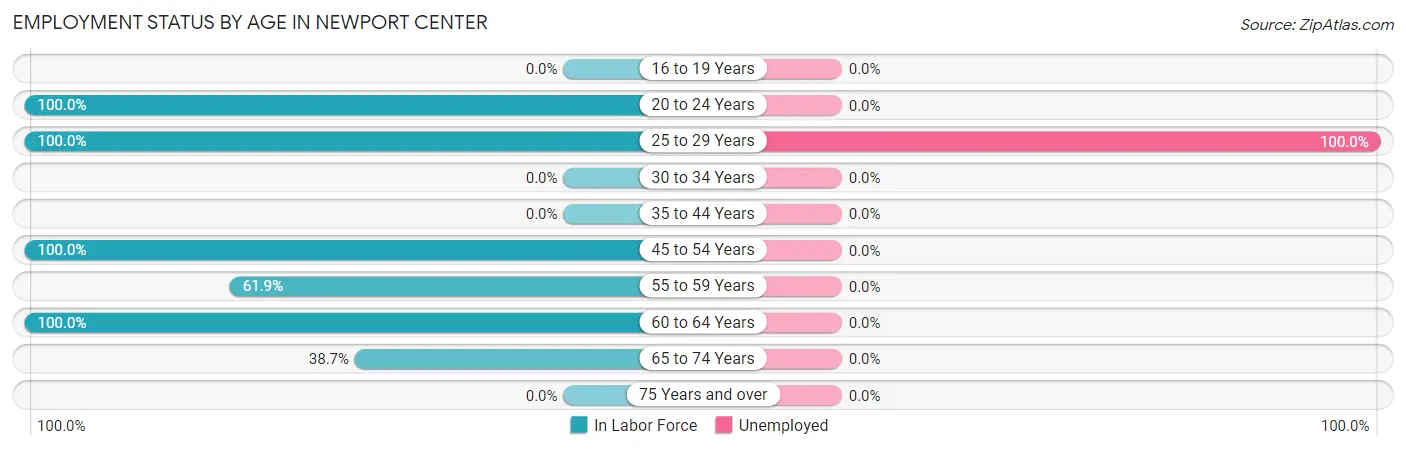 Employment Status by Age in Newport Center