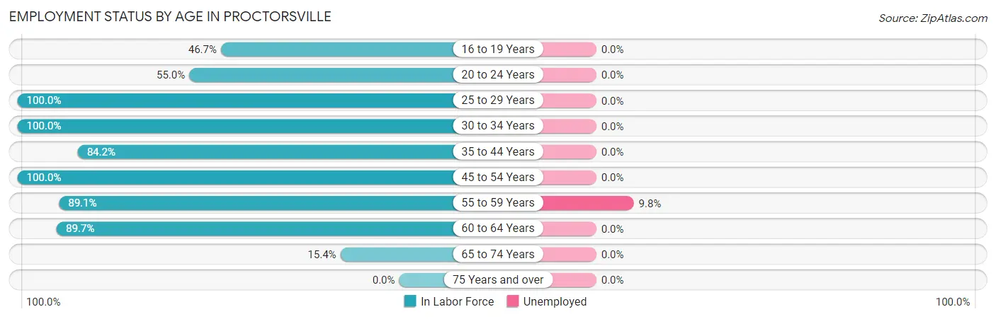 Employment Status by Age in Proctorsville
