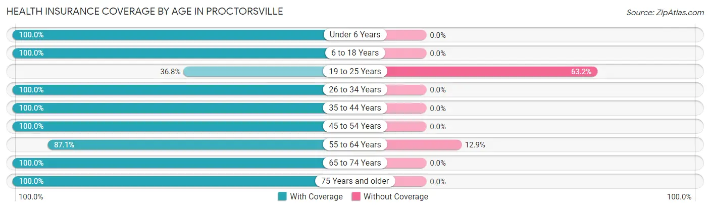 Health Insurance Coverage by Age in Proctorsville