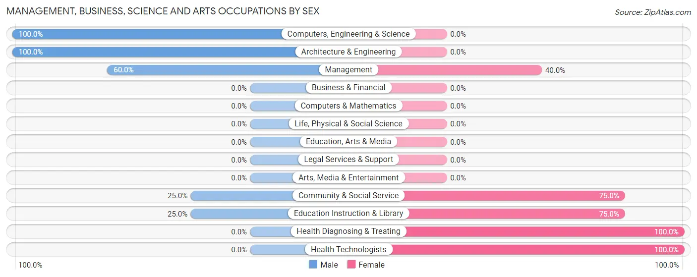 Management, Business, Science and Arts Occupations by Sex in Rochester