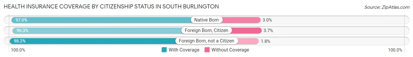 Health Insurance Coverage by Citizenship Status in South Burlington
