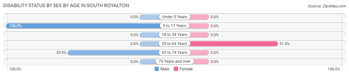 Disability Status by Sex by Age in South Royalton