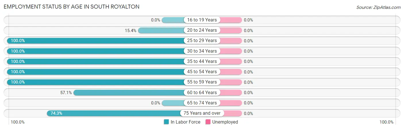 Employment Status by Age in South Royalton