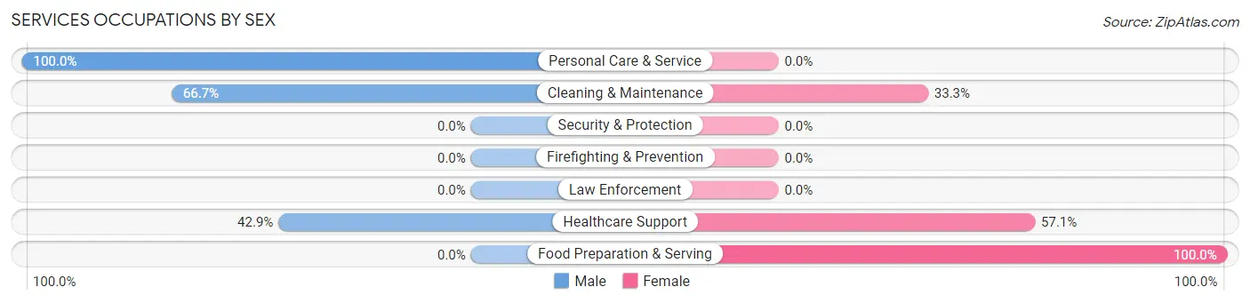 Services Occupations by Sex in St. George