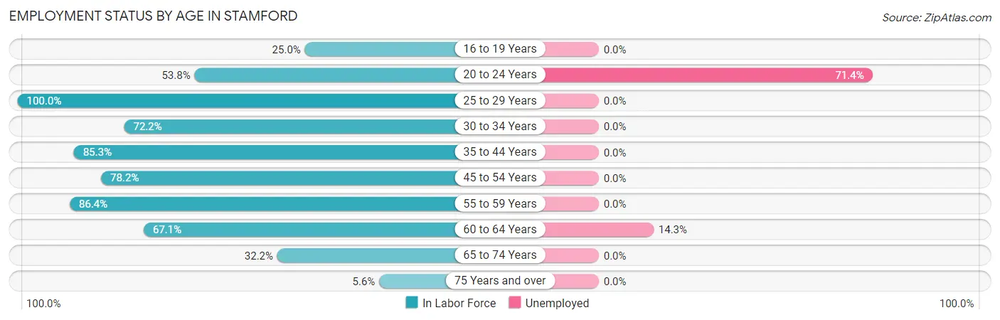 Employment Status by Age in Stamford