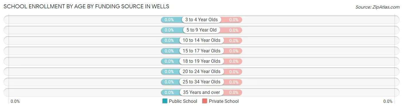 School Enrollment by Age by Funding Source in Wells