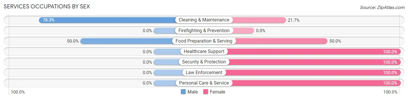 Services Occupations by Sex in Windsor