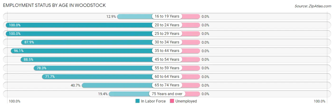 Employment Status by Age in Woodstock