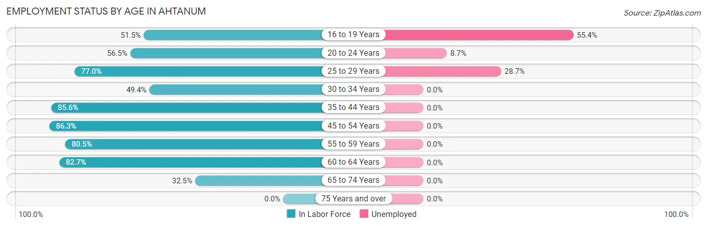 Employment Status by Age in Ahtanum