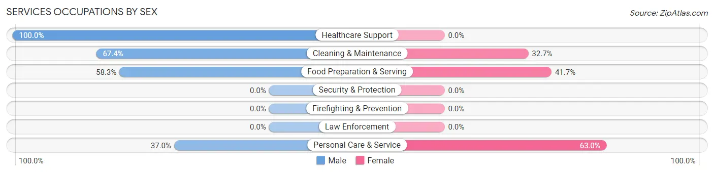 Services Occupations by Sex in Ahtanum