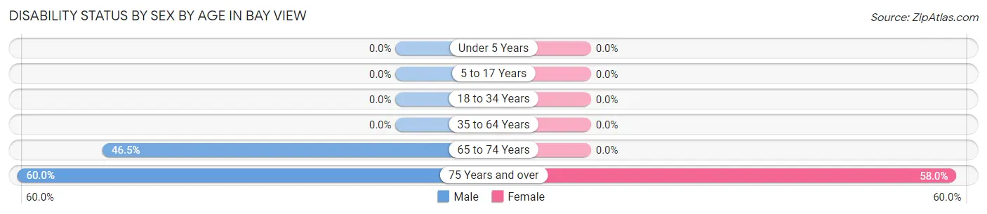 Disability Status by Sex by Age in Bay View