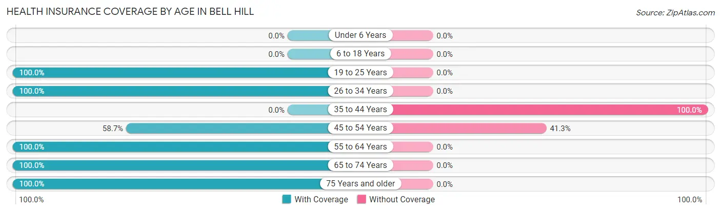 Health Insurance Coverage by Age in Bell Hill