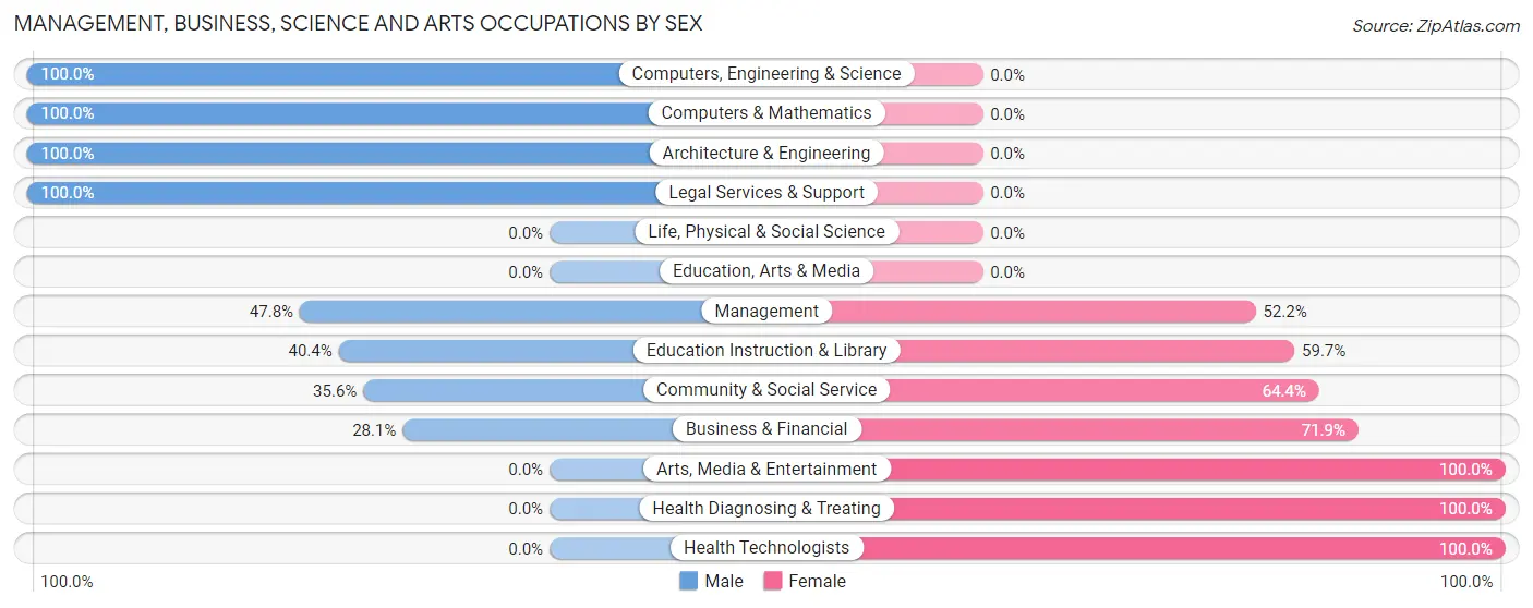 Management, Business, Science and Arts Occupations by Sex in Big Lake