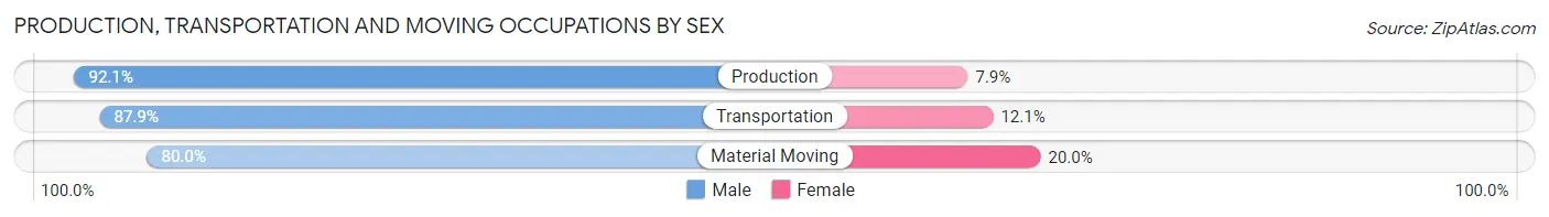 Production, Transportation and Moving Occupations by Sex in Birch Bay